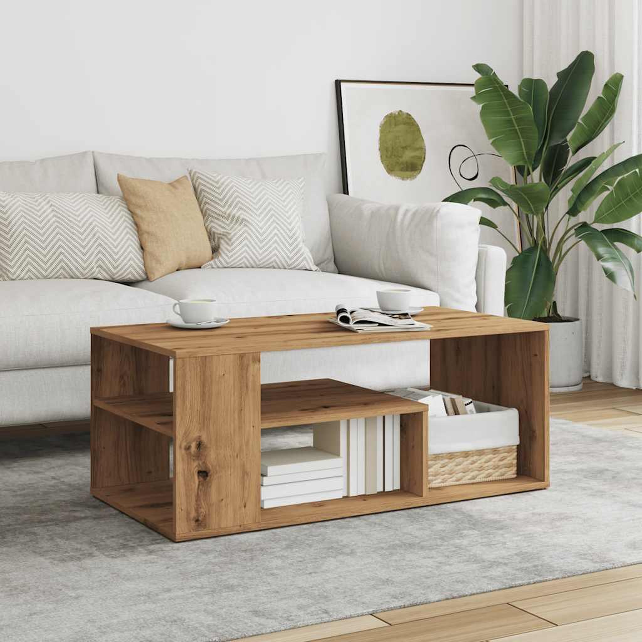 Voir la diapositive 3 : VIDAXL Table d'appoint chene artisanal 100x50x40 cm bois d'ingenierie