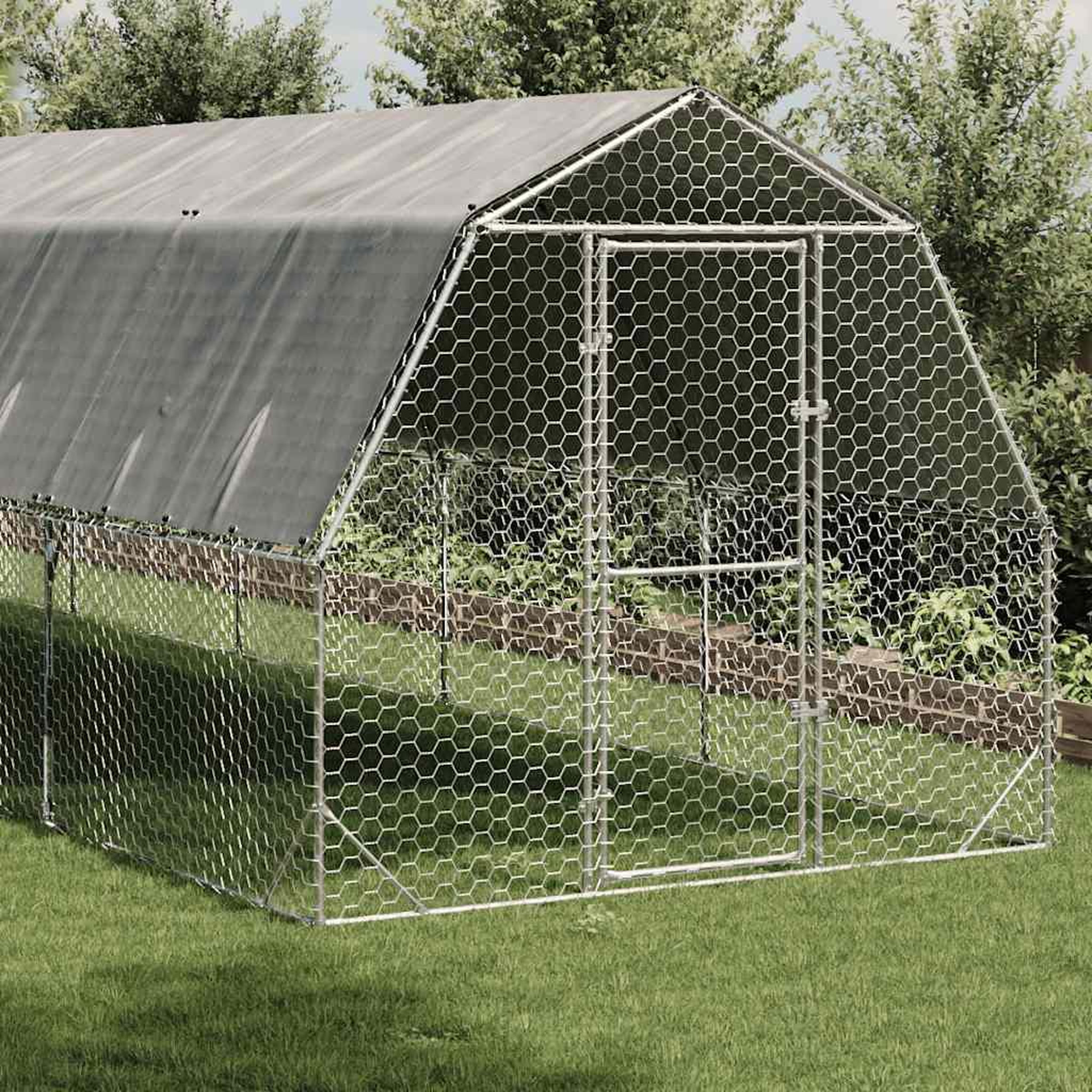 Voir la diapositive 2 : VIDAXL Poulailler avec toit 2,5x6x2,25 m acier galvanise