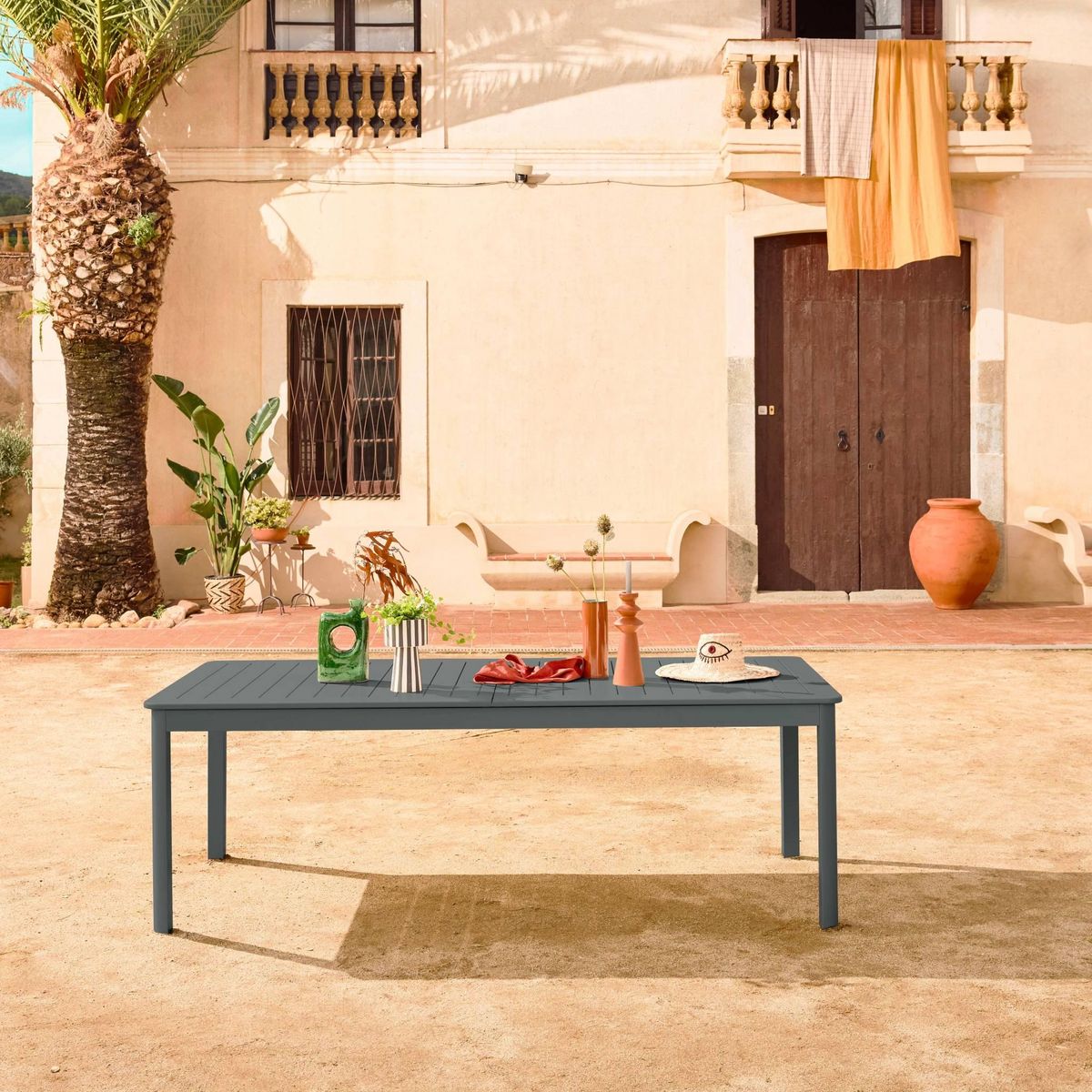 SWEEEK Table de jardin SEATTLE extensible aluminium, 10 places, 227 / 290 x 100 x 75 cm