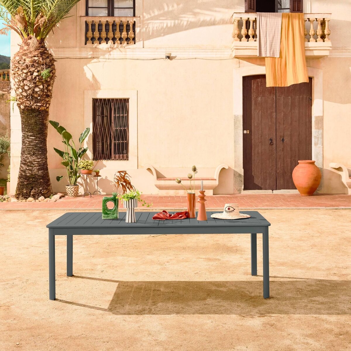 SWEEEK Table de jardin SEATTLE extensible aluminium, 10 places, 227 / 290 x 100 x 75 cm