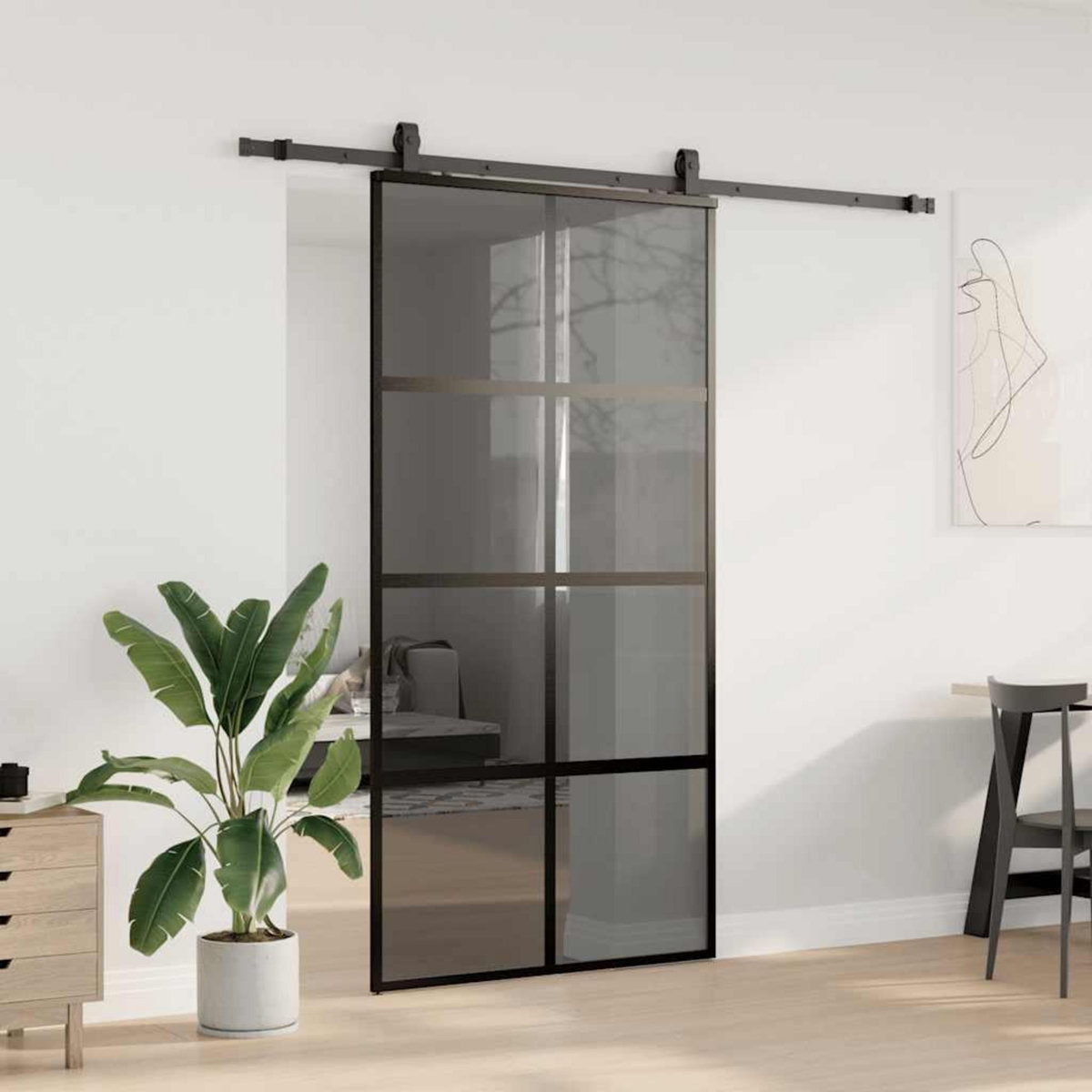 VIDAXL Porte coulissante avec kit de quincaillerie noir 102,5x205 cm