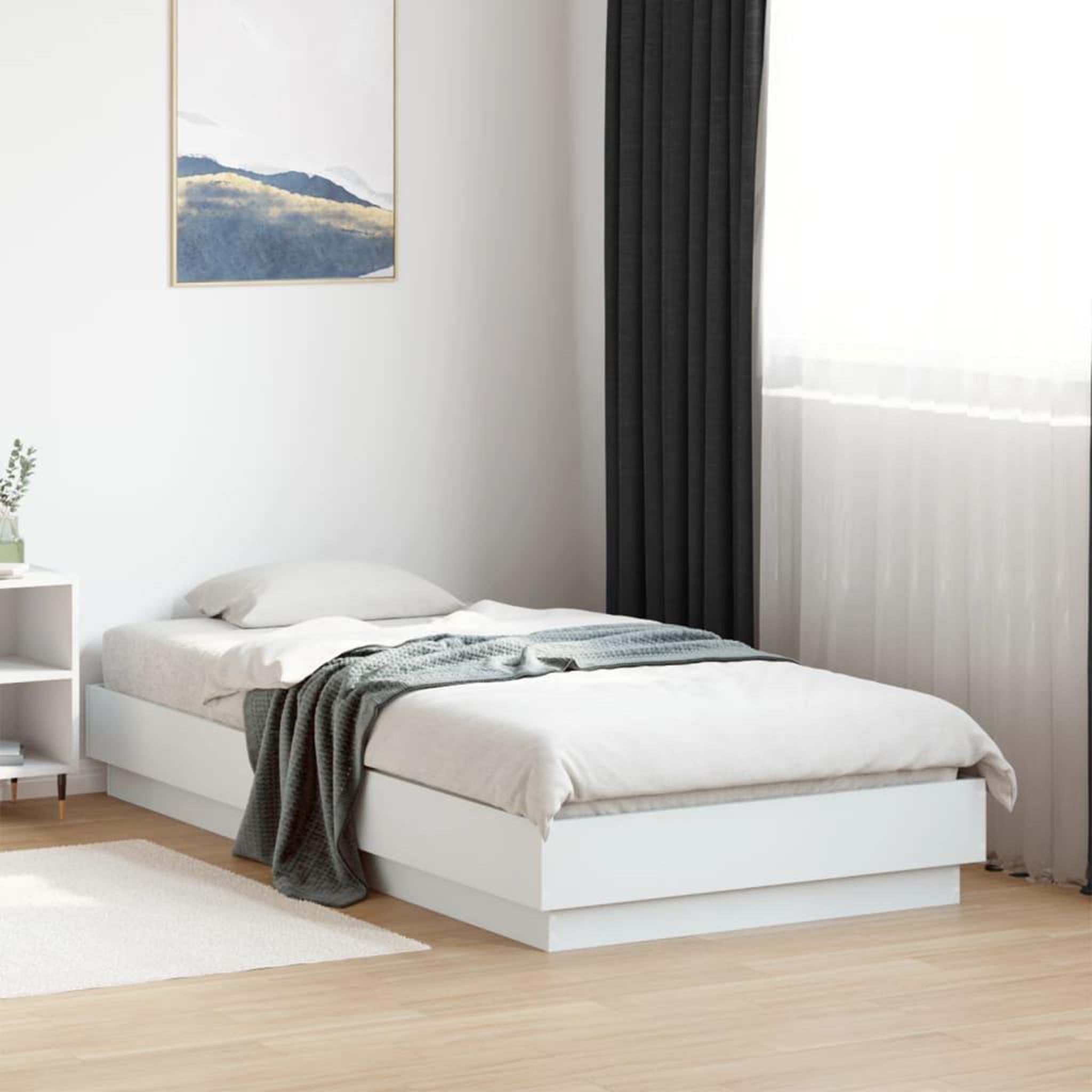 VIDAXL Cadre de lit sans matelas blanc 75x190 cm bois d'ingenierie