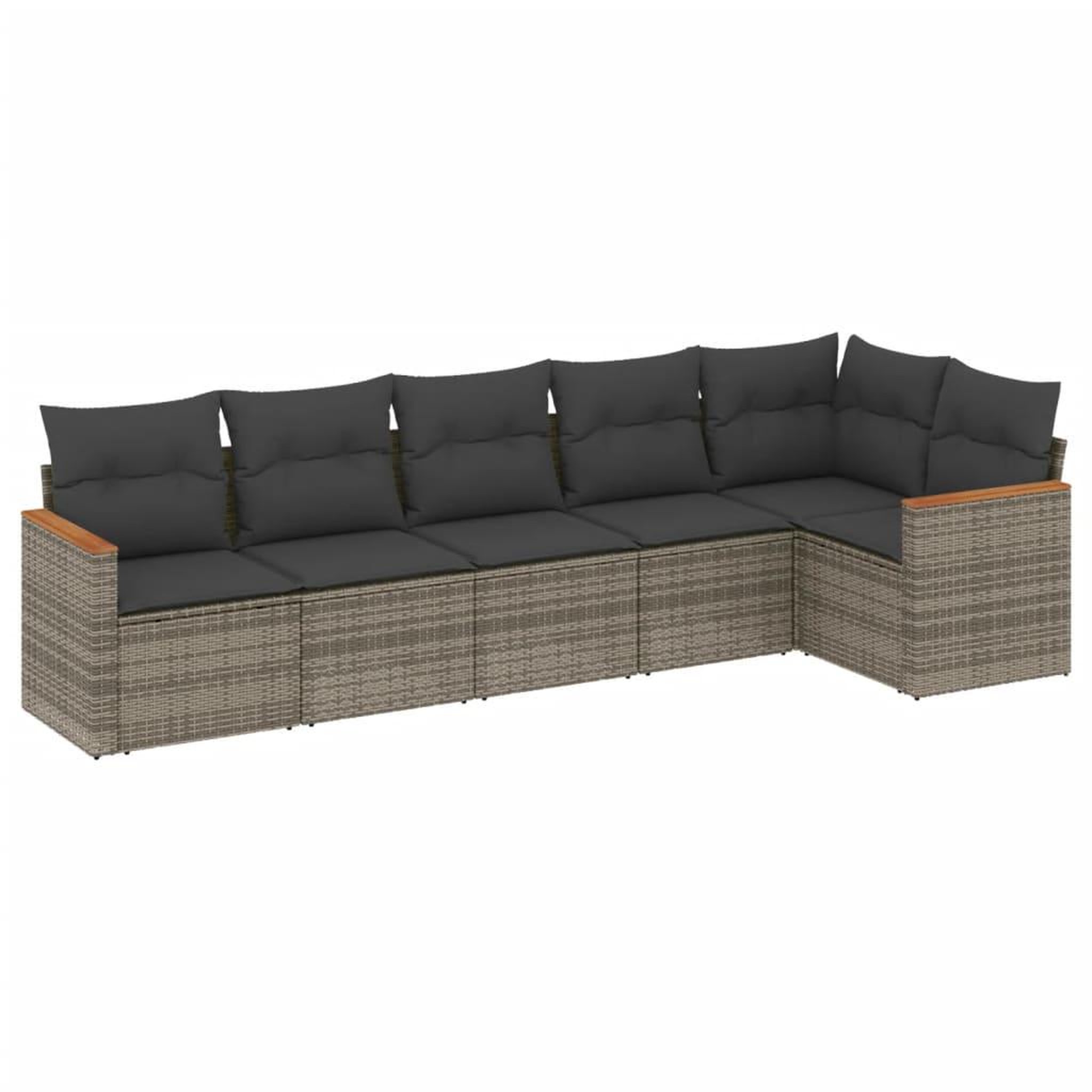 Voir la diapositive 2 : VIDAXL Salon de jardin 6 pcs avec coussins gris resine tressee