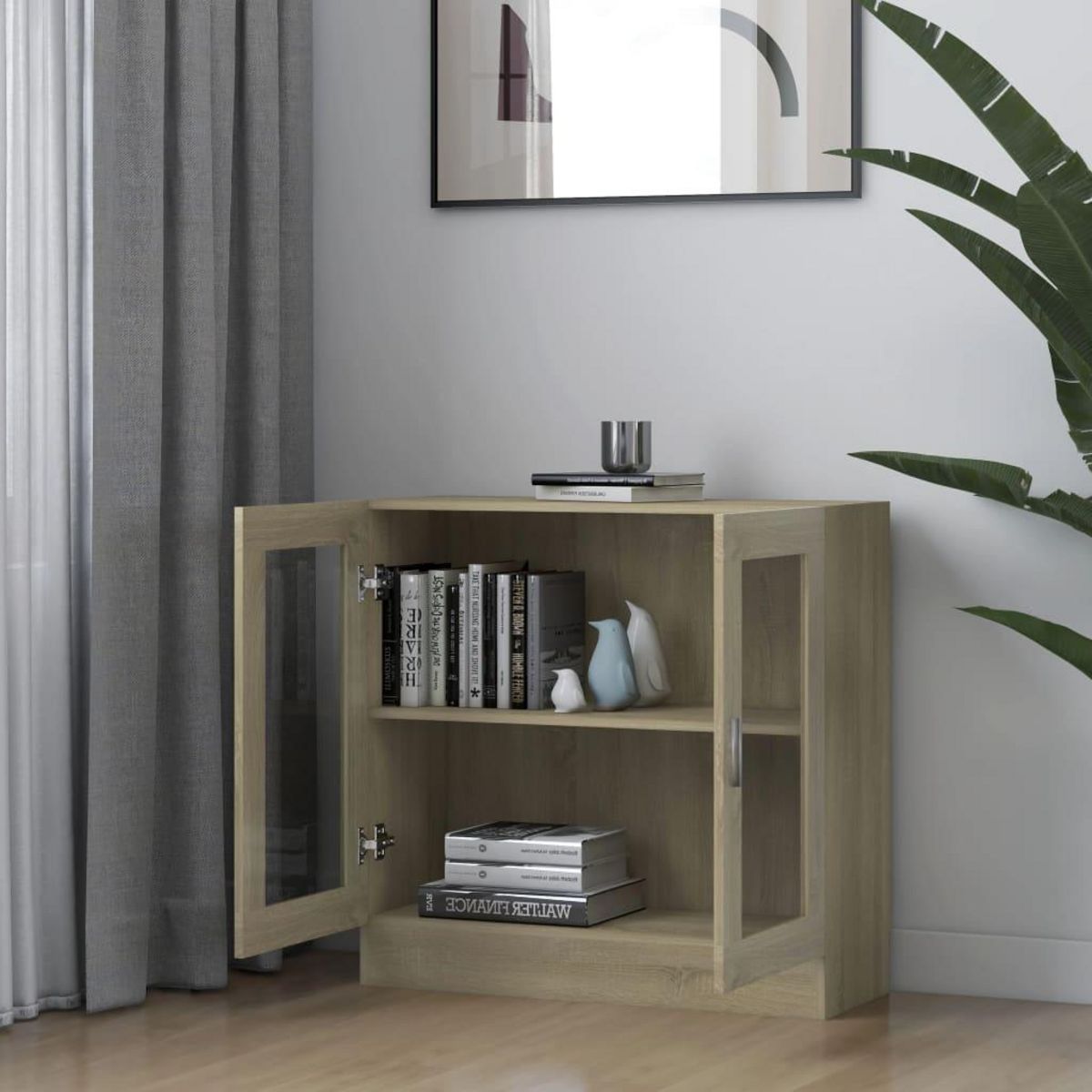 VIDAXL Armoire a vitrine Chene sonoma 82,5x30,5x80cm Bois d'ingenierie