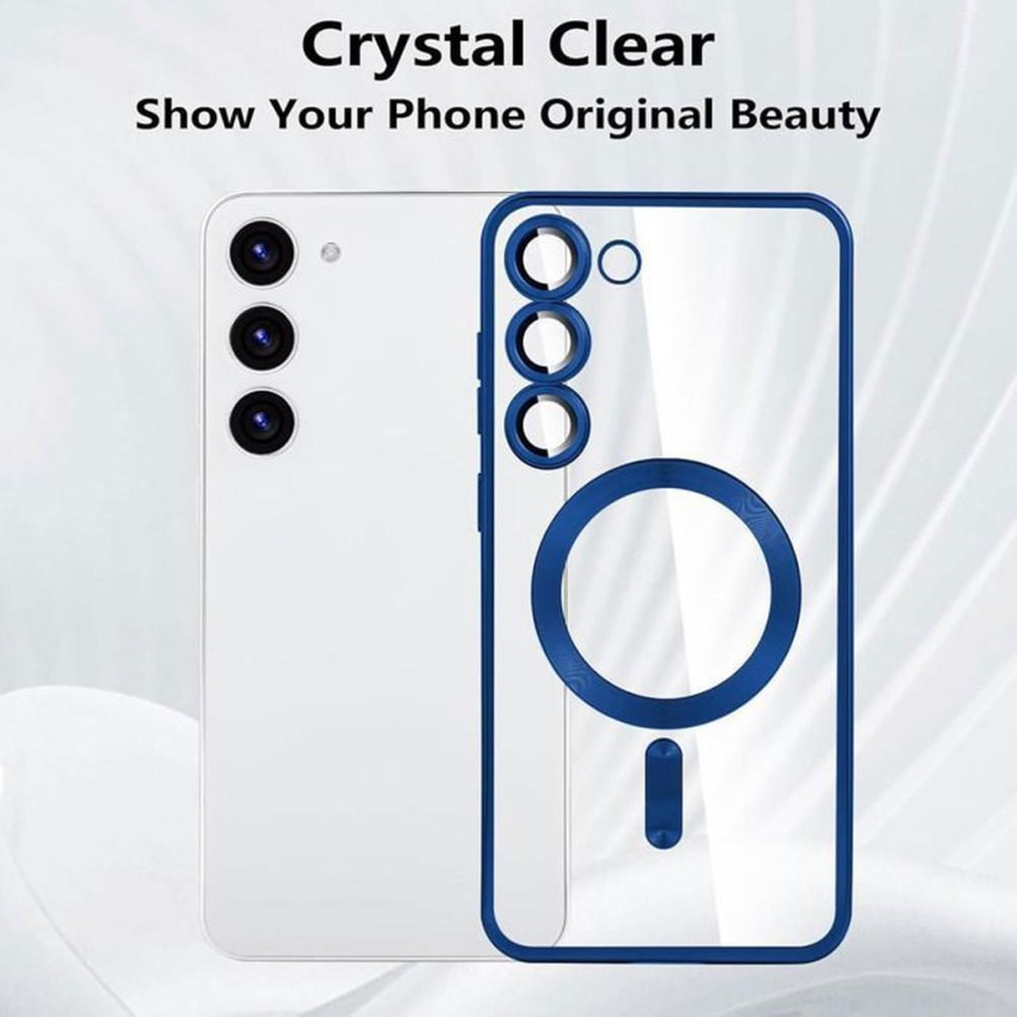 Voir la diapositive 3 : Coque de protection pour téléphone Samsung Galaxy S24+ Ultra ultra-fine anti-choc transparente bleue