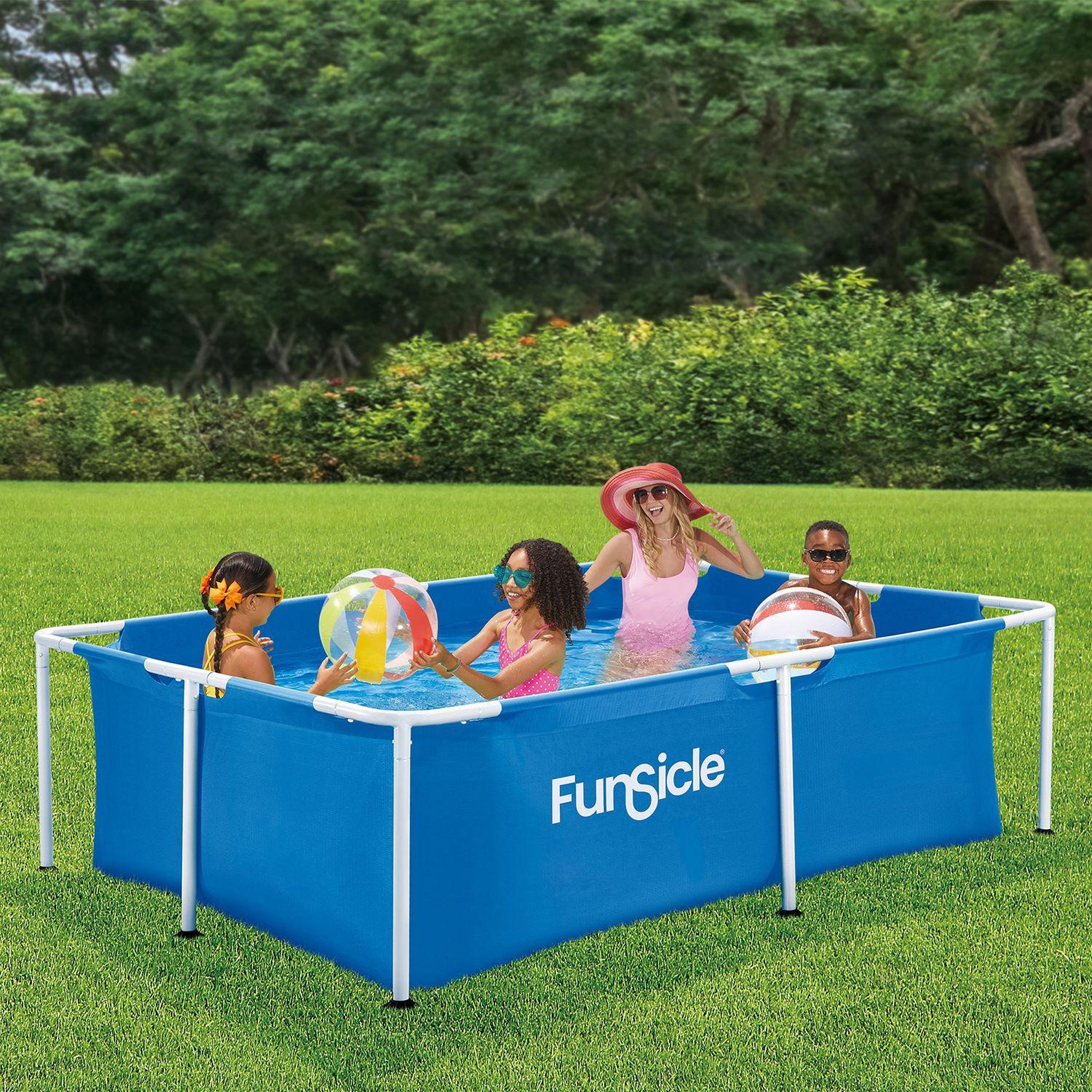 Voir la diapositive 1 : FUNSICLE Piscine tubulaire rectangulaire Funsicle  2,13 m x 1,52 m x 0,61 m