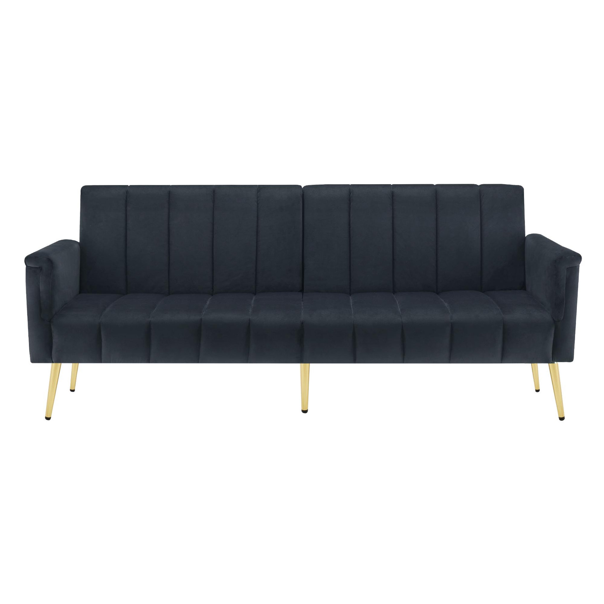 Voir la diapositive 1 : MERAX Canapé droit convertible 2 places velours