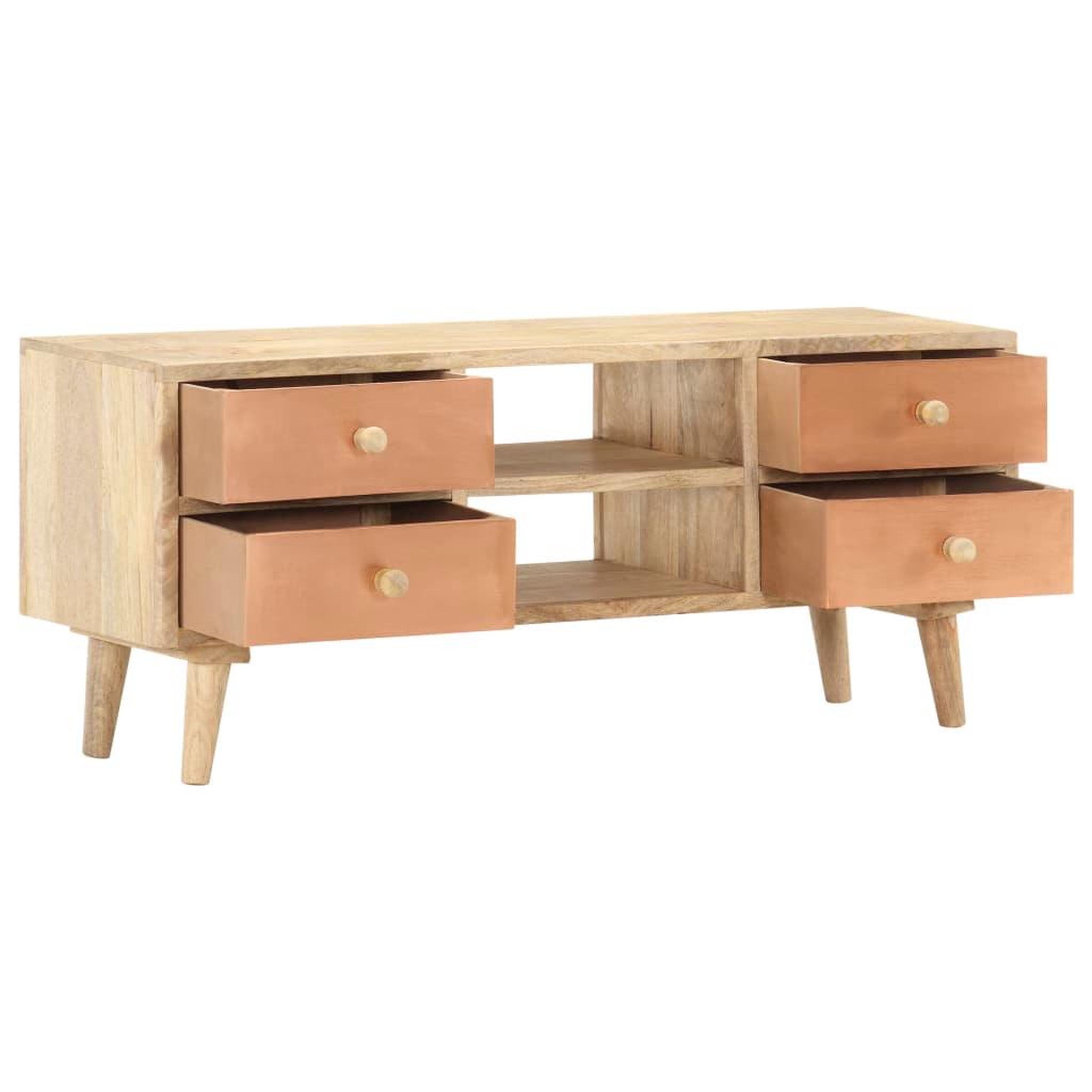 Voir la diapositive 3 : VIDAXL Meuble tv 110x30x45 cm bois de manguier solide