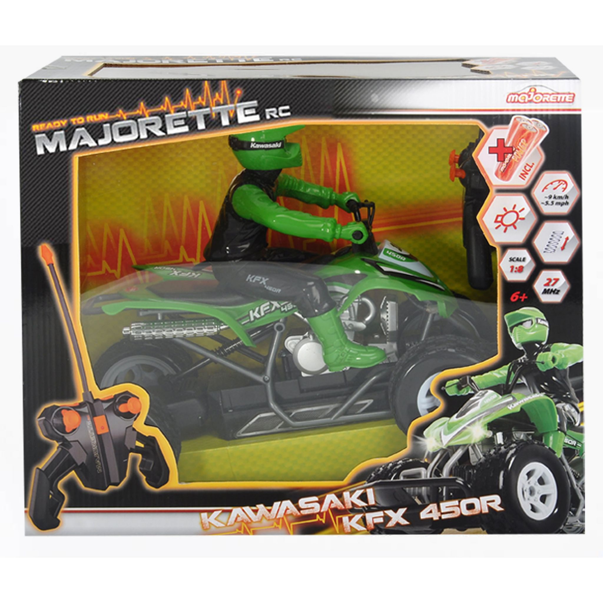 MAJORETTE Quad Kawasaki KFX 450R radiocommand?� 1/8 pas cher - Auchan.fr