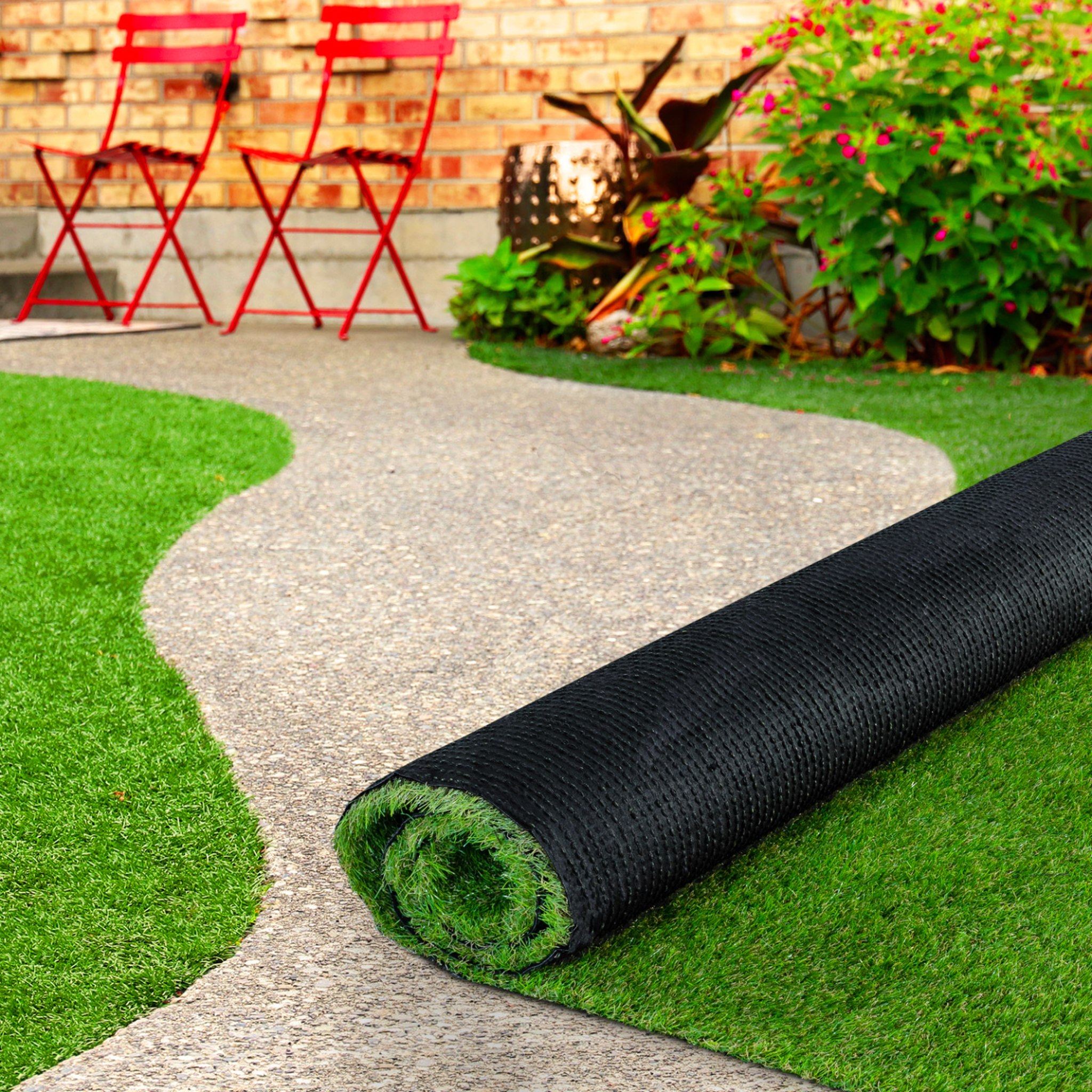 Voir la diapositive 4 : ID MARKET Gazon synthétique artificiel 1x10 M 30 mm d'épaisseur pour jardin et balcon