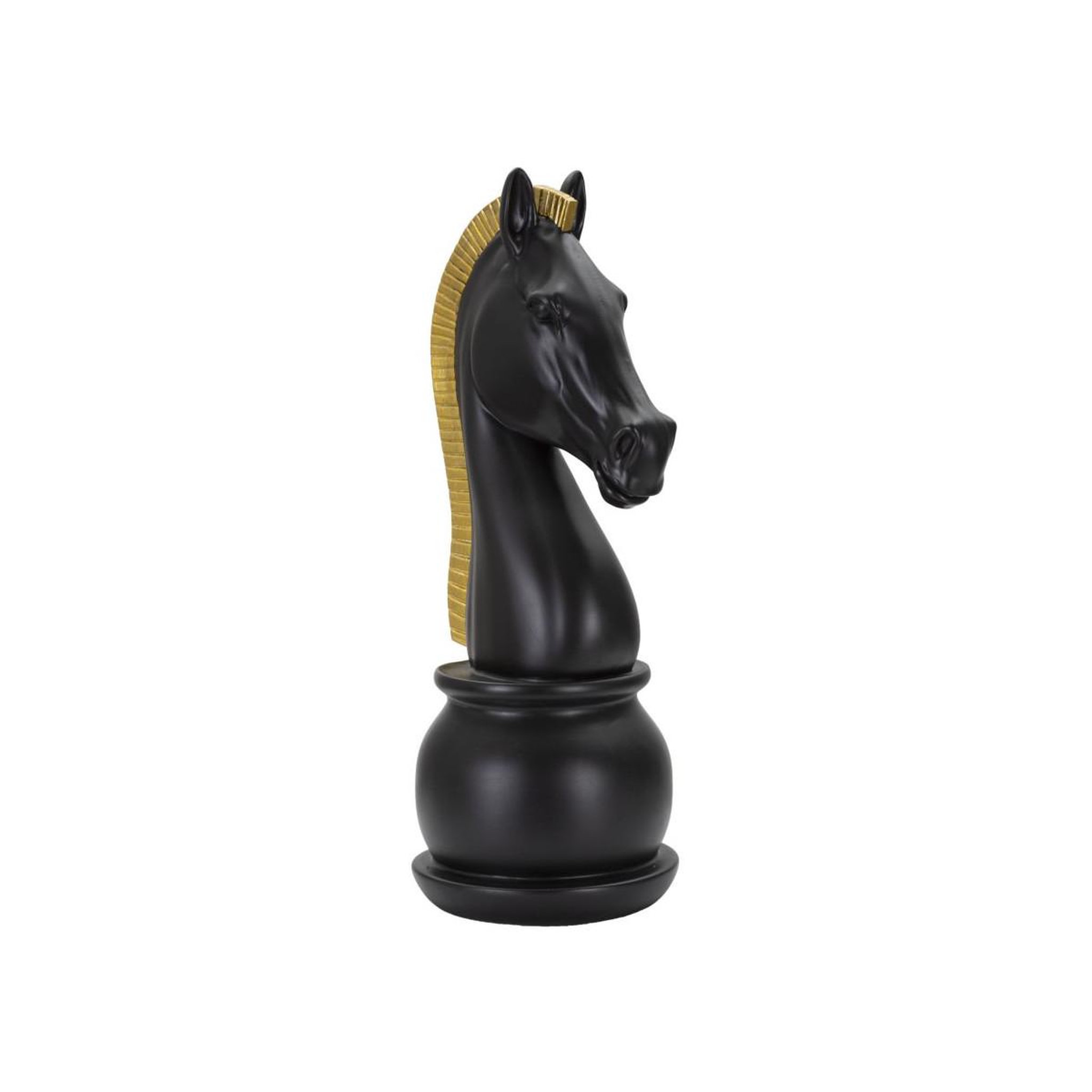 Paris Prix Pièce d'échec déco en résine  cavalier  50cm noir