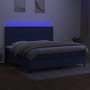 Voir la diapositive 4 : VIDAXL Sommier a lattes de lit et matelas et LED Bleu 200x200 cm Tissu