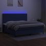 Voir la diapositive 4 : VIDAXL Sommier a lattes de lit et matelas et LED Bleu 200x200 cm Tissu