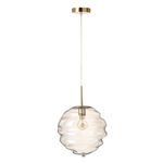 Paris Prix Lampe Suspension en Verre  Ruche  34cm Cognac Clair
