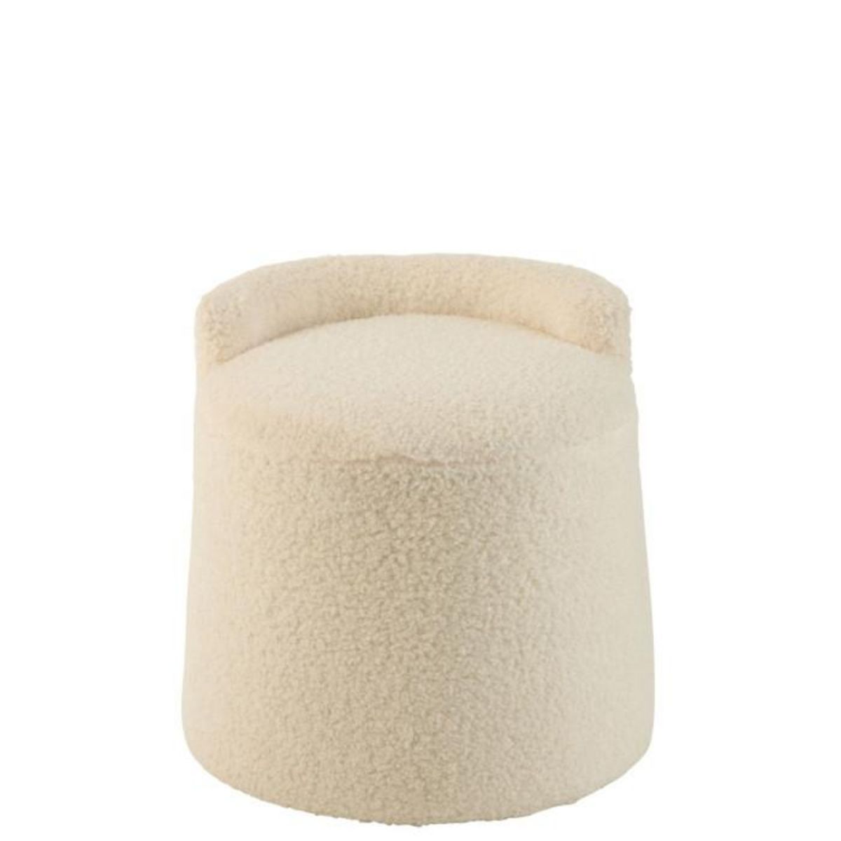 Paris Prix Pouf Design Bouclette  Teddy  40cm Beige