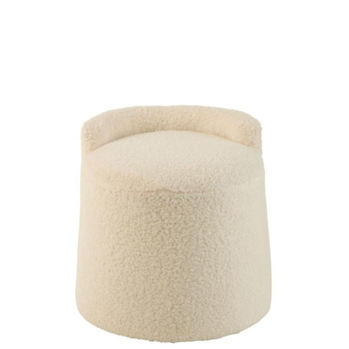 Paris Prix Pouf Design Bouclette  Teddy  40cm Beige