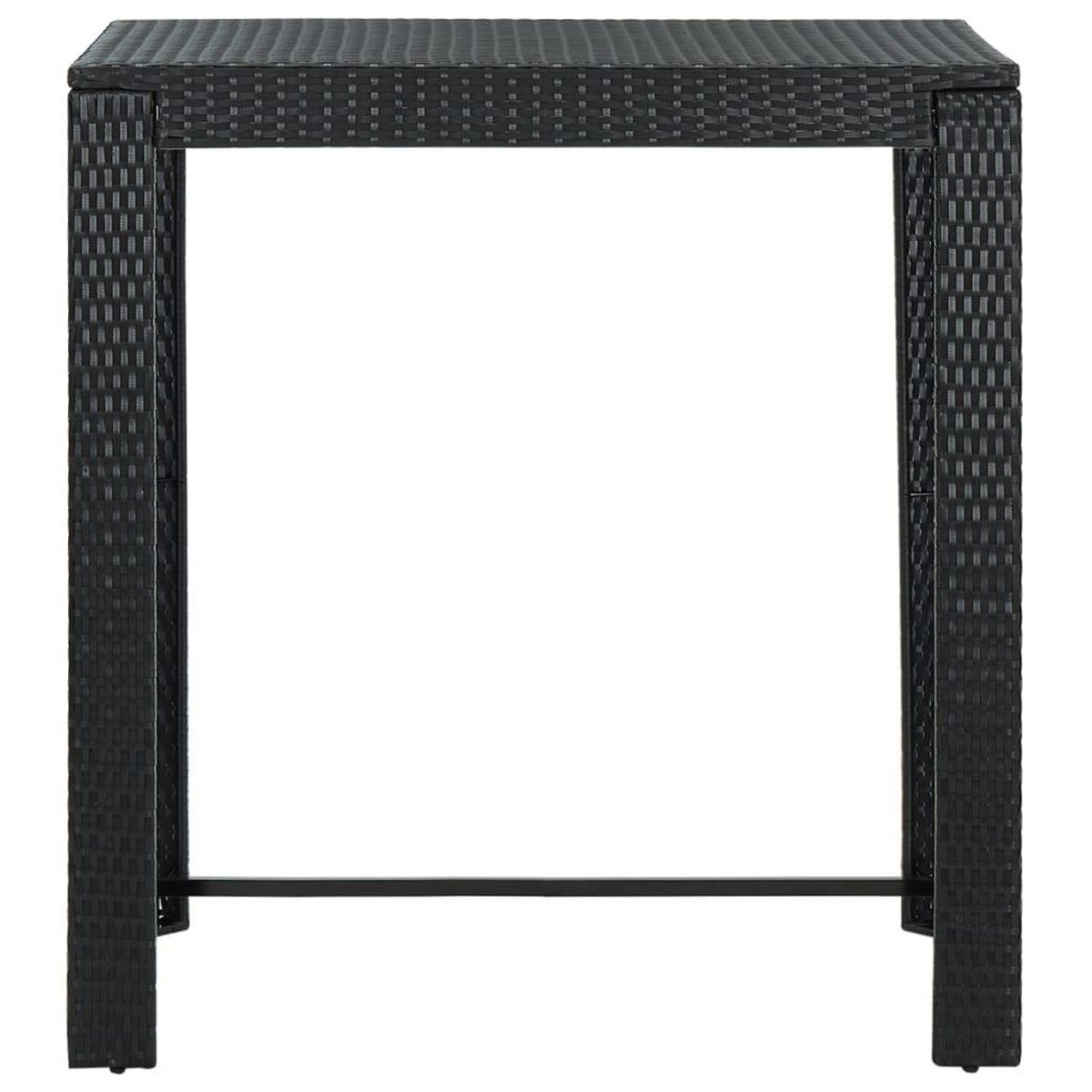 VIDAXL Table de bar de jardin Noir 100x60,5x110,5 cm Resine tressee