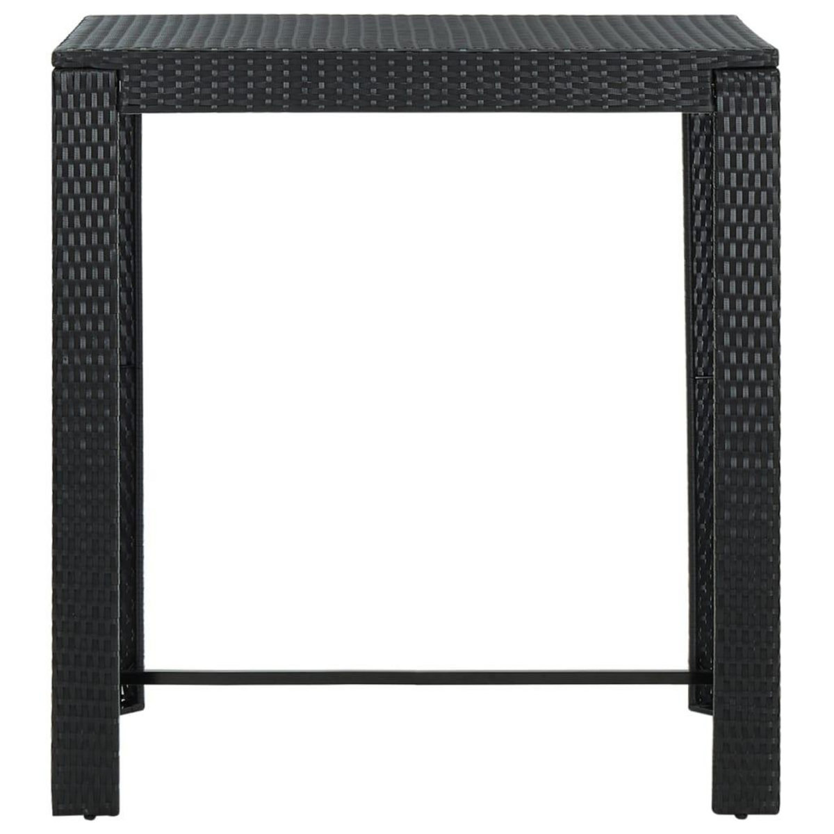 VIDAXL Table de bar de jardin Noir 100x60,5x110,5 cm Resine tressee