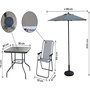 Voir la diapositive 3 : Habitat et Jardin Table et chaises de jardin avec parasol en métal  Convivia  - 4 places - Gris clair