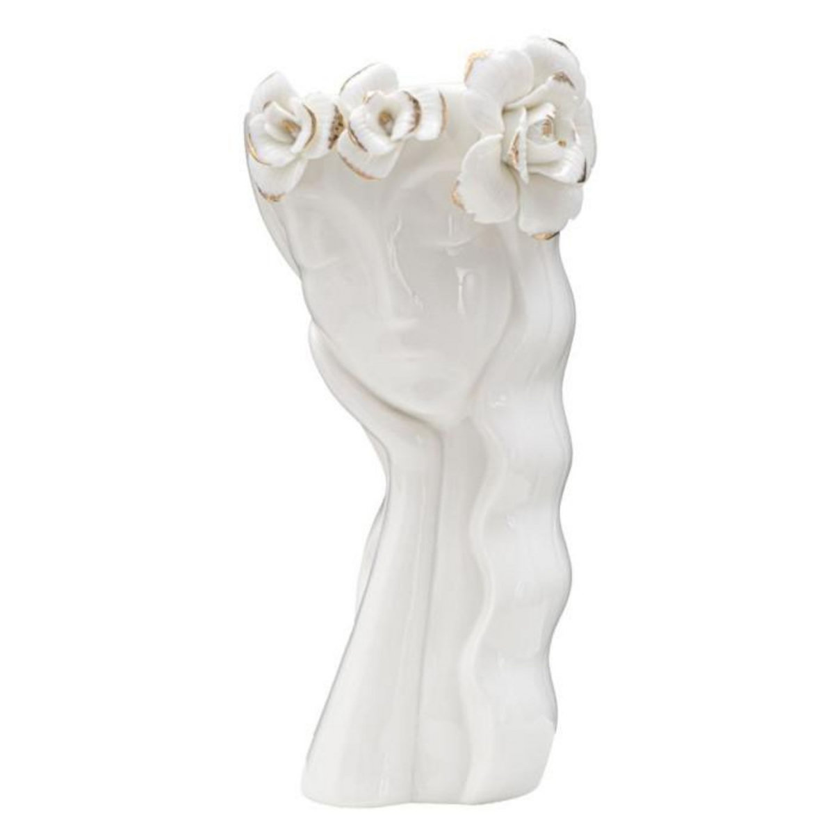 Paris Prix Vase Déco en Porcelaine  Woman Cute  29cm Blanc