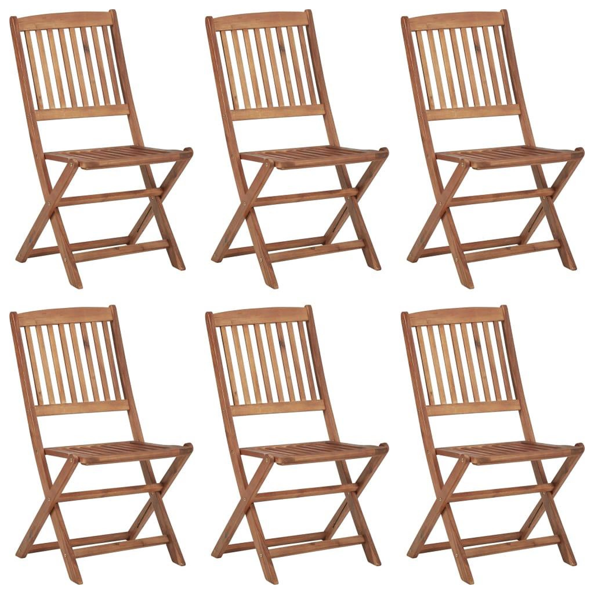 Voir la diapositive 2 : VIDAXL Chaises pliables de jardin lot de 6 avec coussins Bois d'acacia