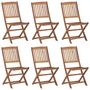 Voir la diapositive 2 : VIDAXL Chaises pliables de jardin lot de 6 avec coussins Bois d'acacia