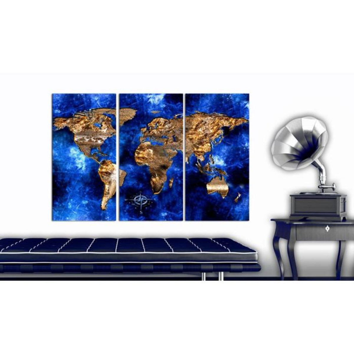 Paris Prix Tableau en Liège  Carte du Monde - Golden Continents