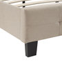 Voir la diapositive 3 : IDIMEX Lit double MATHIEU, 140 x 190 cm, capitonné avec sommier, revêtement en tissu beige