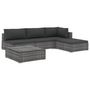 Voir la diapositive 2 : VIDAXL Salon de jardin 5 pcs avec coussins resine tressee gris