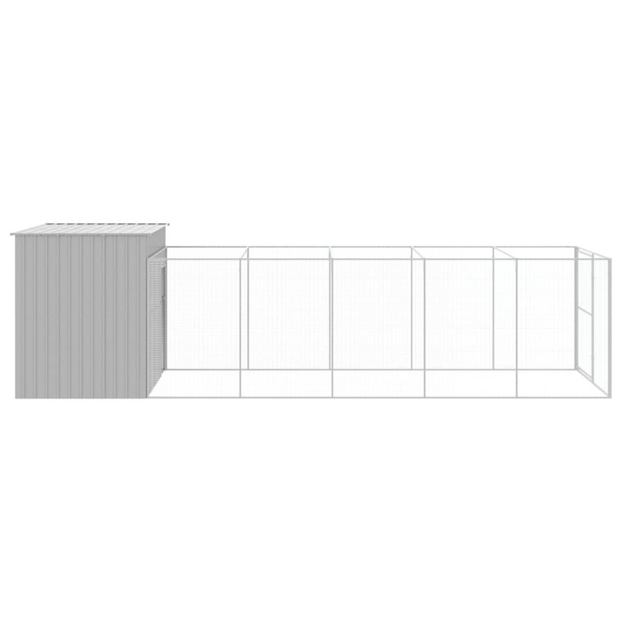 Voir la diapositive 4 : VIDAXL Niche pour chien avec cour gris clair 214x661x181 cm