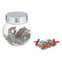 Voir la diapositive 2 : ATMOSPHERA Lot de 8 Couronnes Noël  Bocal  7cm Vert & Rouge