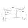 Voir la diapositive 6 : CONCEPT USINE Buffet design 5 portes couleur chêne – 150 cm NILO