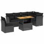 Voir la diapositive 2 : VIDAXL Salon de jardin 7 pcs avec coussins noir resine tressee