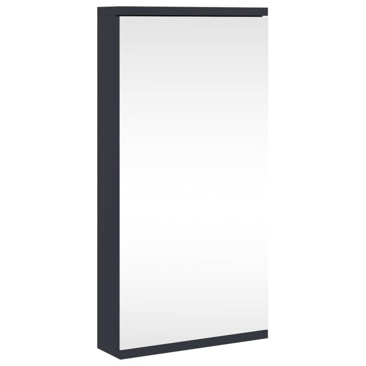 VIDAXL Armoire de bain a miroir d'angle gris 30x24x60 cm
