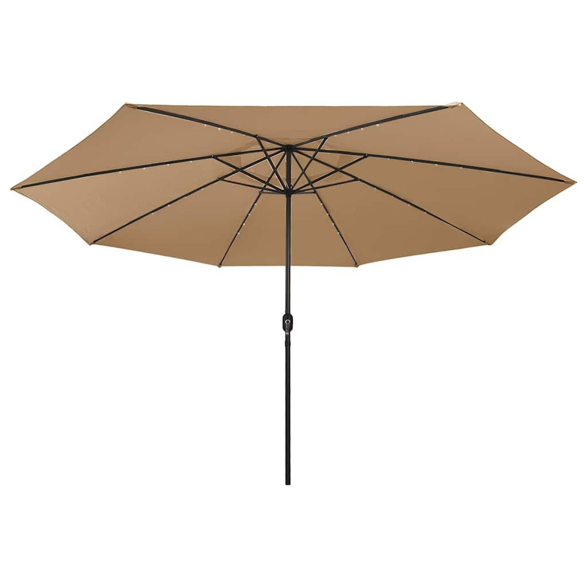 VIDAXL Parasol de jardin avec lumieres LED et mat en metal 400cm taupe