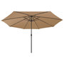 Voir la diapositive 3 : VIDAXL Parasol de jardin avec lumieres LED et mat en metal 400cm taupe