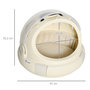 Voir la diapositive 3 : PAWHUT Maison chat - niche chat portable avec poignée - sac de transport chat verrouillable - coussin amovible inclus - dim. Ø 41 x 35,2H cm - PP beige