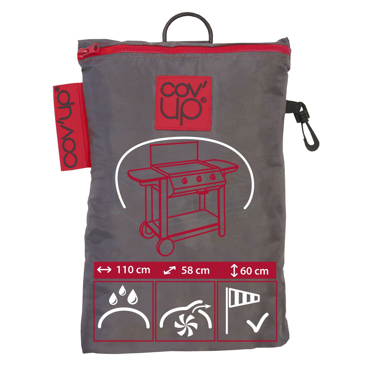 Housse COV'UP 110x58x60 cm polyester pour barbecue