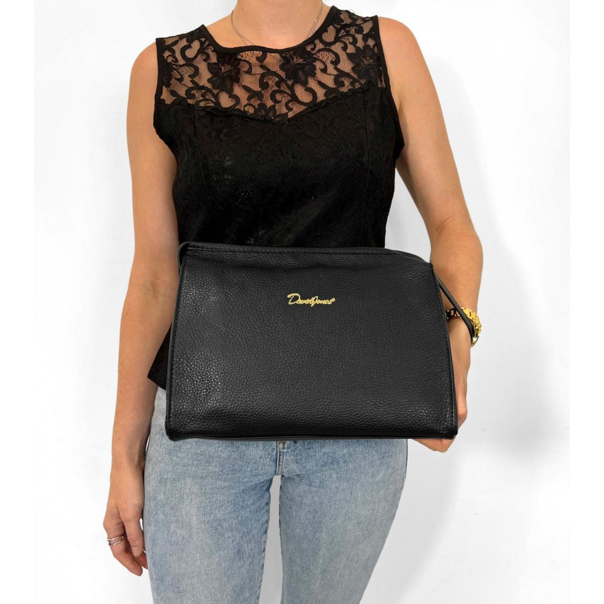 David Jones Trousse de toilette cuir de vachette