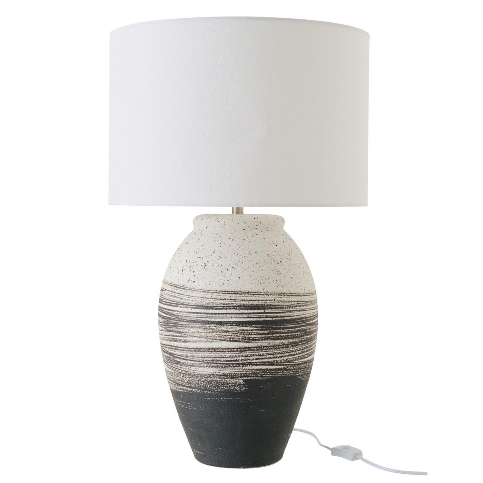 J-LINE Lampe à poser en céramique  rolph  73cm noir & beige