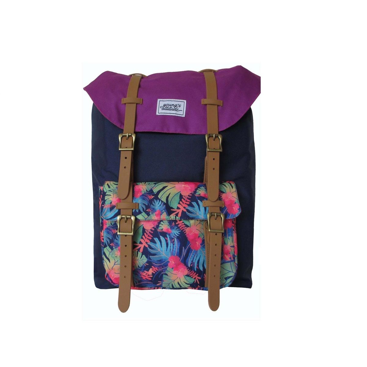 AUCHAN Sac à dos fille Retro YA motif fleurs