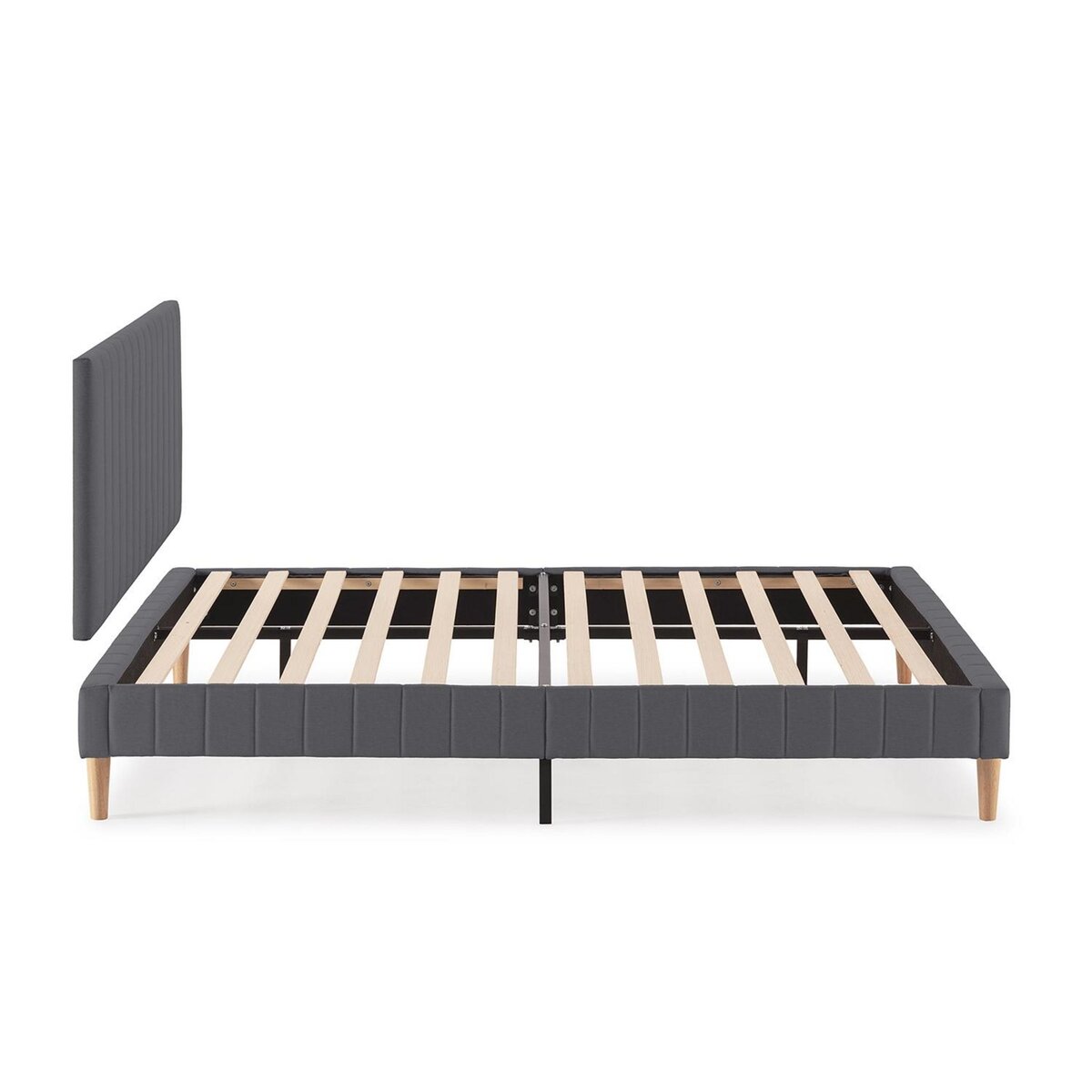 VS VENTA-STOCK Sommier + tête de lit Eris 160x200 cm Gris foncé