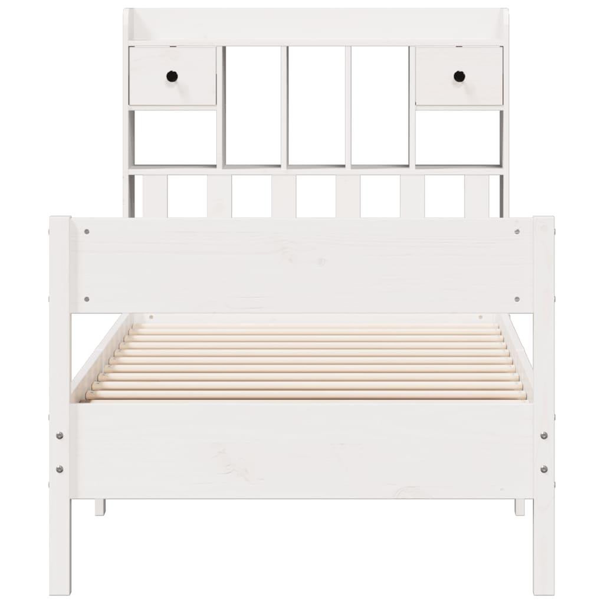 Voir la diapositive 4 : VIDAXL Lit bibliotheque sans matelas blanc 75x190cm bois de pin massif