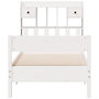 Voir la diapositive 4 : VIDAXL Lit bibliotheque sans matelas blanc 75x190cm bois de pin massif