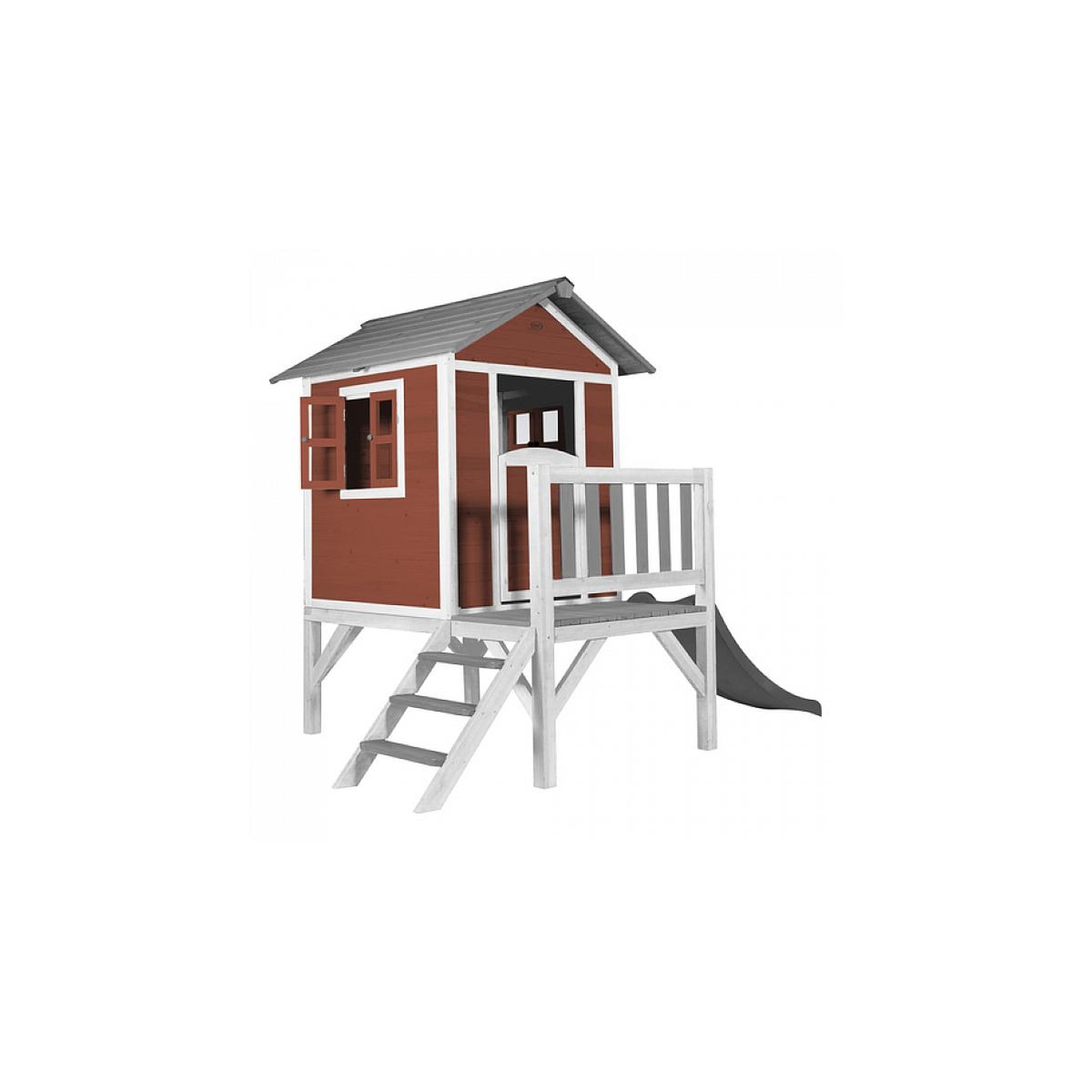 Voir la diapositive 2 : Axi House AXI Beach Lodge XL Maisonnette Scetinavian rouge Toboggan Gris
