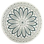 TOILINUX Tapis rond imprimé mandala - Diamètre 90 cm - vert