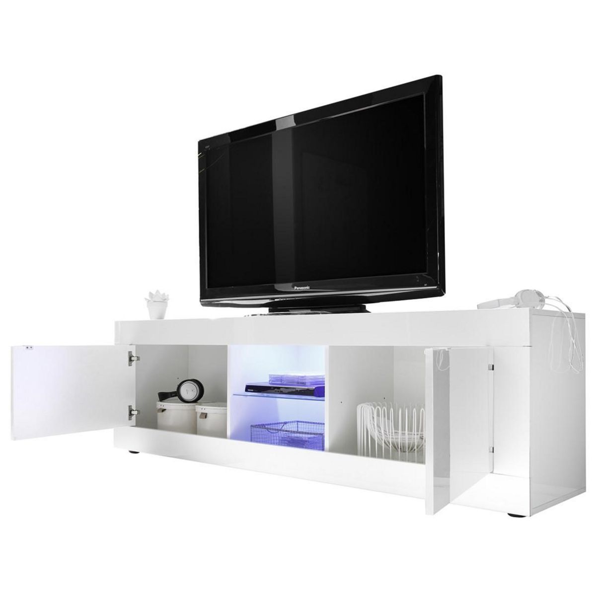 BEST MOBILIER Milo - meuble tv - blanc - 181 cm