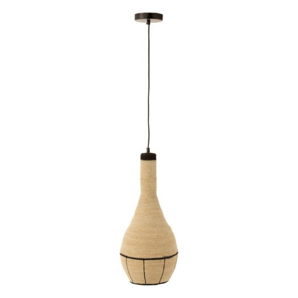 Paris Prix Lampe Suspension en Jonc  Poire  56cm Naturel