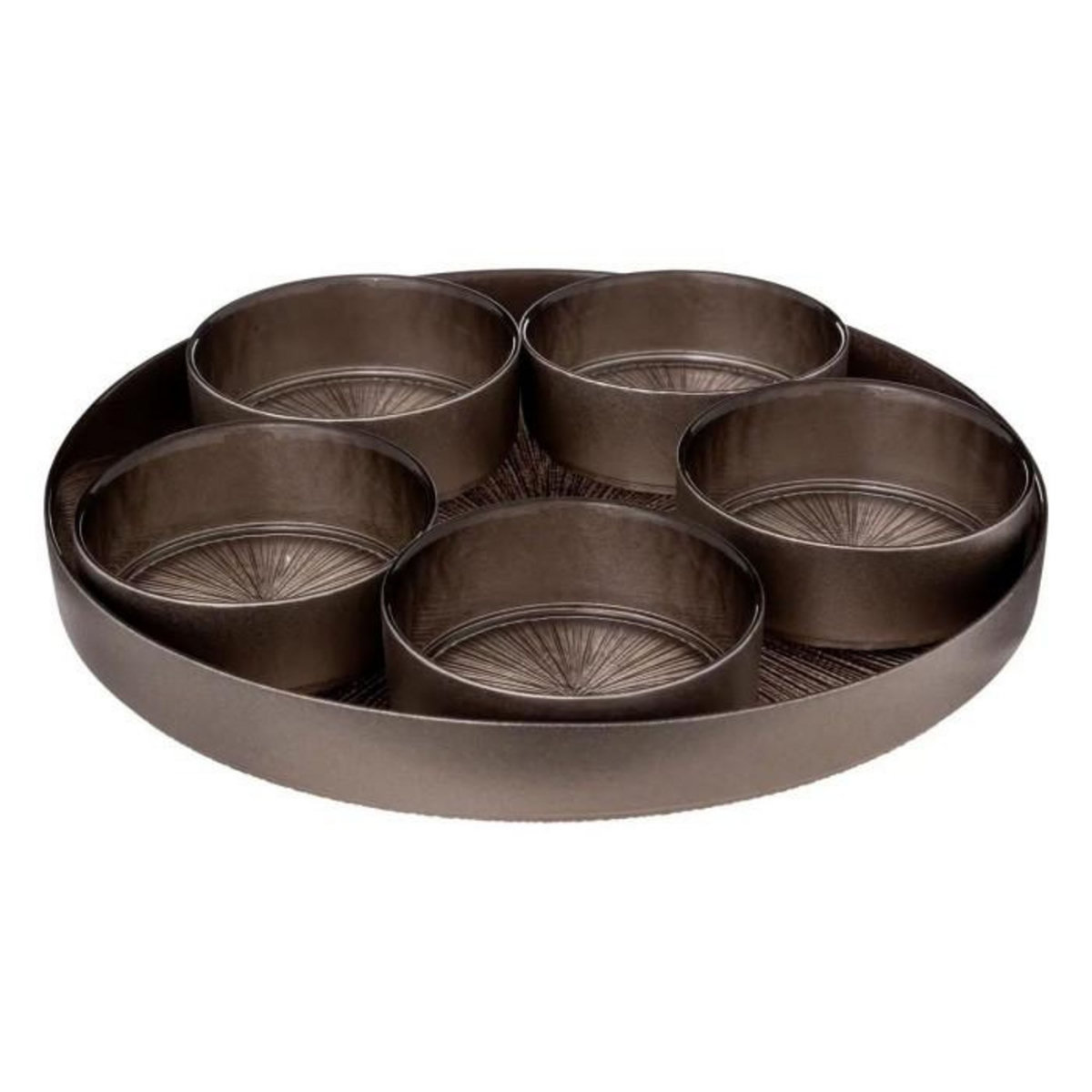 SECRET DE GOURMET Service Apéritif 6 Pièces  Astra  34cm Champagne