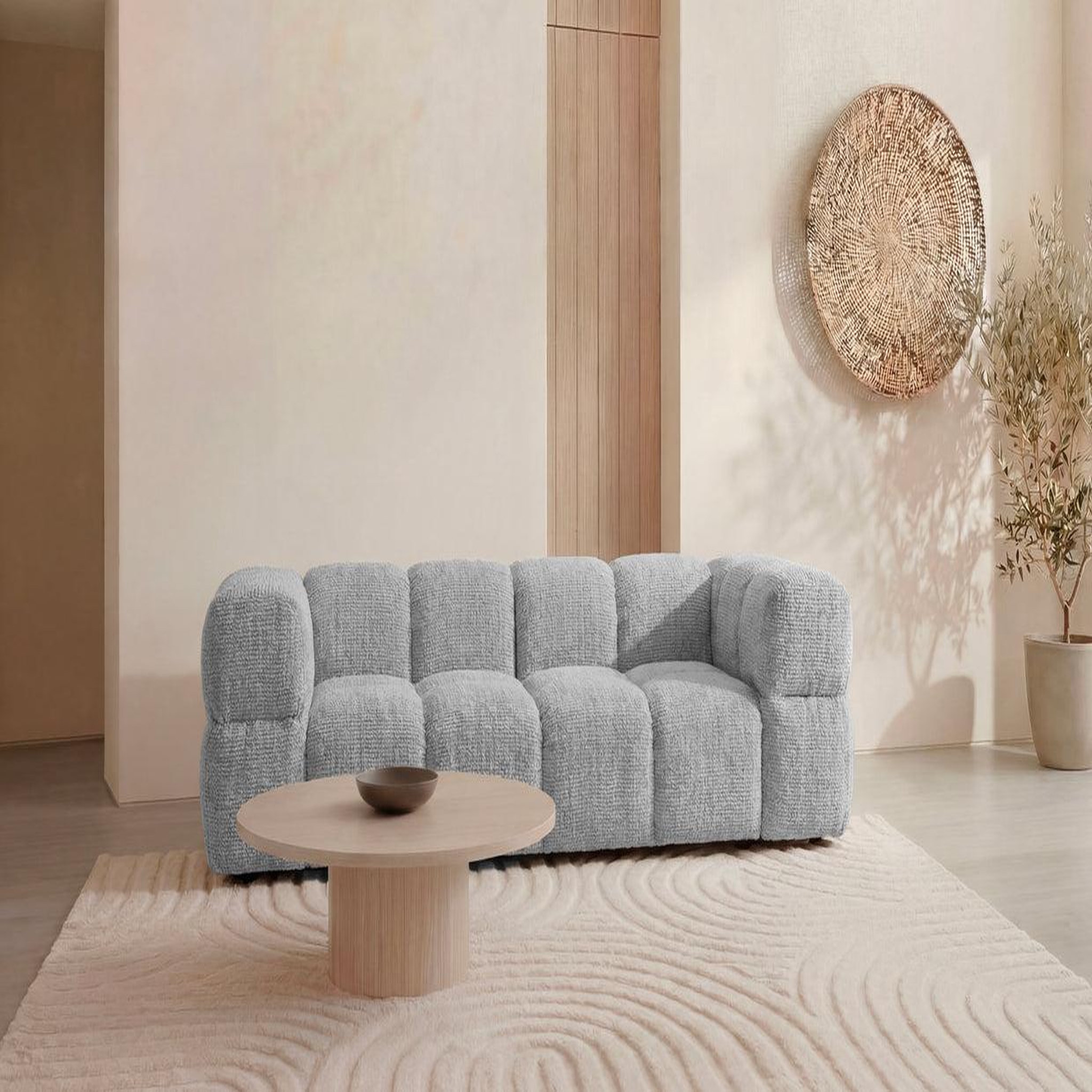 Voir la diapositive 2 : CASANOVA PARIS Gustave - canapé droit tissu chenille 2 places